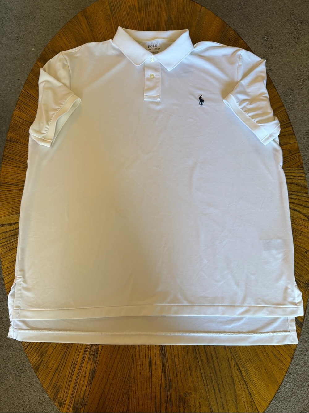 Polo by Ralph Lauren White Men’s Short-Sleeve Performance Polo with Navy Pony